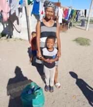 Food being given to a family