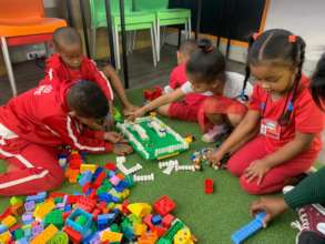 Activities with LEGO Playbox and train sets