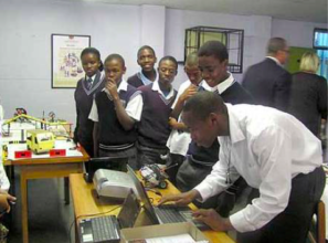 Eric (in the white shirt) in 2009 whilst at school