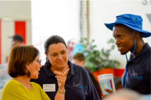 Eric, now a facilitator, with Debbie and Lydia