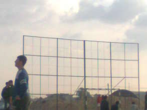 Metal Net already installed behind one goal