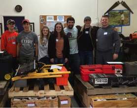 Youth Group helping to pack tools