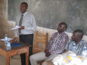 District Education officer during food distributio