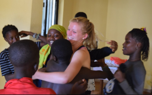 Julia Sawatzky with MindLeaps students