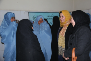 Afghan women at clinic
