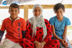 Bader and Fawar with their mother Hanaa