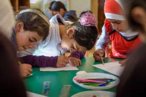 Centers help Jouri (center) and her friends
