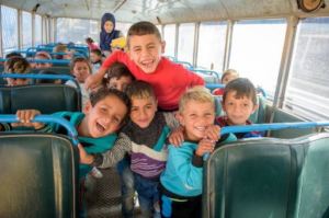 On their way to the education center in Lebanon
