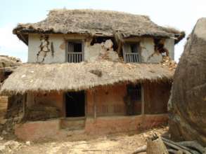 Earthquake damaged house