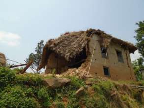 Earthquake damaged house
