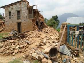 Earthquake damaged house