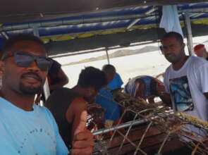 Planting corals on the boat!