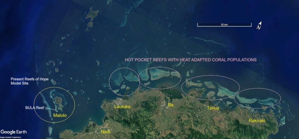 Ba Province map Naidiri Village and coral sites