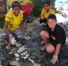 Coral Gardeners building a 'fish house' with guest