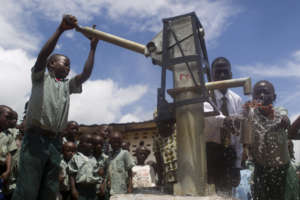 New safe water point at a school