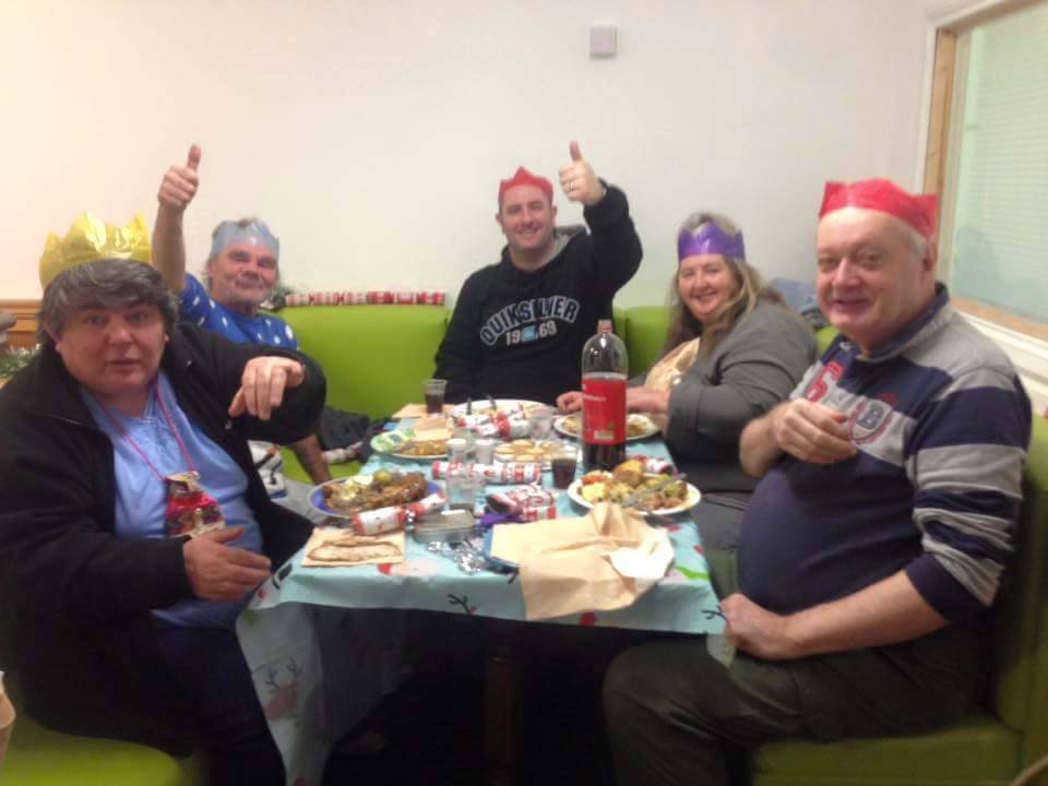 Community Members enjoying Christmas Dinner