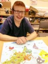 Callum enjoying his jigsaw puzzle.