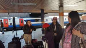 Catching the train