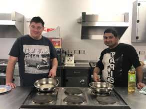 The Tuesday Cooking group making their pancakes!