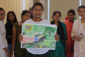 SELF participant using art to express themselves