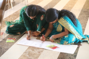 SELF participant using art