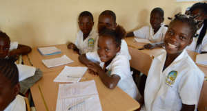 Kids in class learning