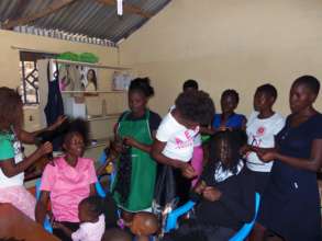 Hairdressing class in progress at the GEC