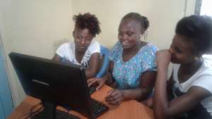 NIGEE beneficaries during computer class at GEC