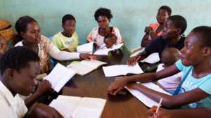 Beneficiaries at the bridge centre in Kosao.