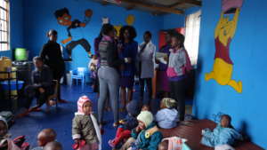 Girls Steering Committee members inside Childcare