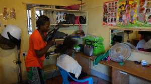 Hairdressing practical classes in progress