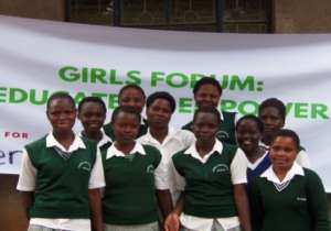 Beneficiaries during the girls forum in Kuria