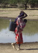 Women and girls walk miles to fetch water