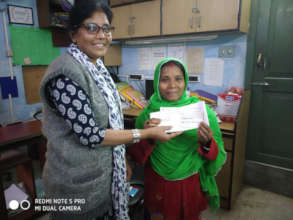 Beneficiary receives a loan cheque