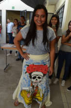 Fernanda in Her Hand Painted Skirt