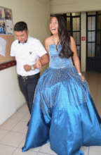 Laura Modeling Handmade Quinceanara Dress