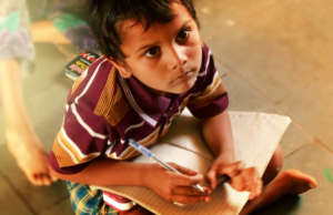 A child learning Basic English