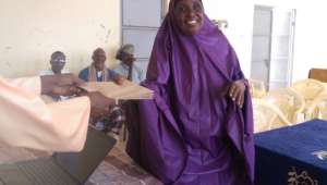 Handing over money to groups