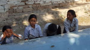 A hand-washing station getting full use