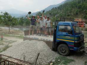 Our team stand victorious over the stone :)