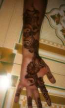 Mehendi Art practised on hand
