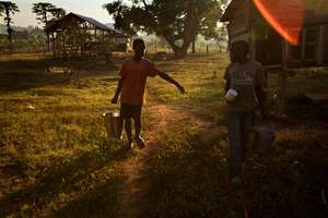 Morning chores at Tudabujja, Retrak's Halfway Home