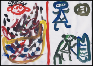 "Before and After Retrak" drawn by a Retrak boy