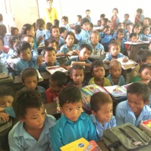 Overcrowded classrooms due to earthquake
