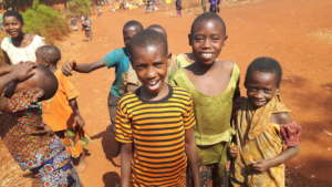 Children benefitting from the irrigation project
