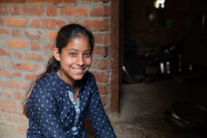 Muskan at her house in Sitapur, Uttar Pradesh