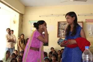 Students put on a play for their school