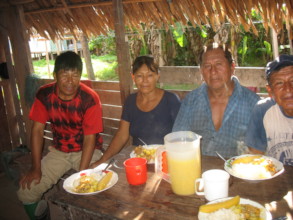 Villagers having breakfast before heading out