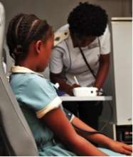 A young girl at her check up appointment