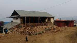 Damaged building before repairs